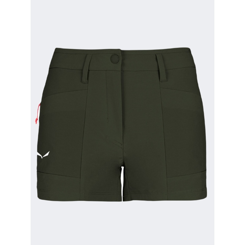Salewa Puez Durastretch Women Hiking Short Green Dark Olive