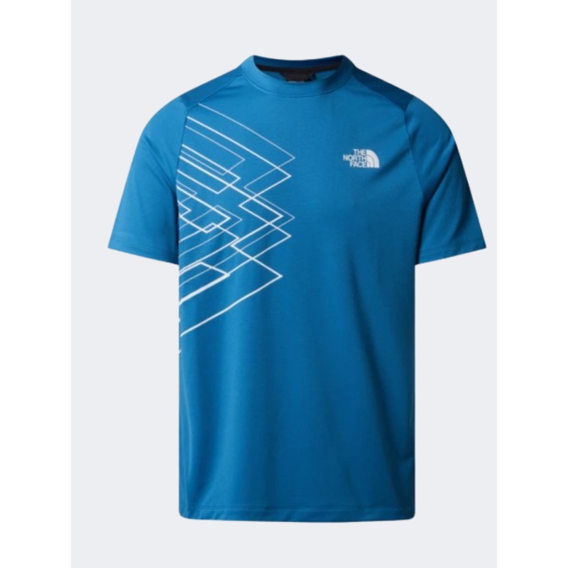 The North Face Mountain Athletic Men Hiking T-Shirt Blue/Asphalt Grey