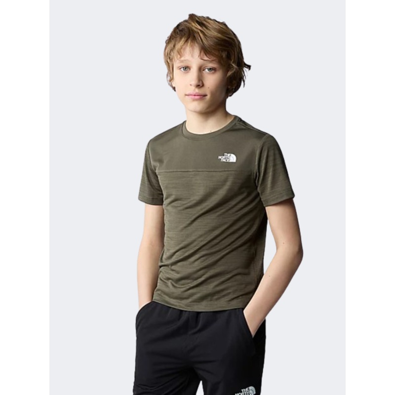 The North Face Never Stop Boys Lifestyle T-Shirt New Taupe Green