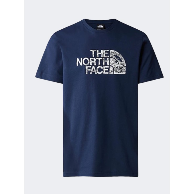 The North Face Woodcut Dome Men Lifestyle T-Shirt Summit Navy