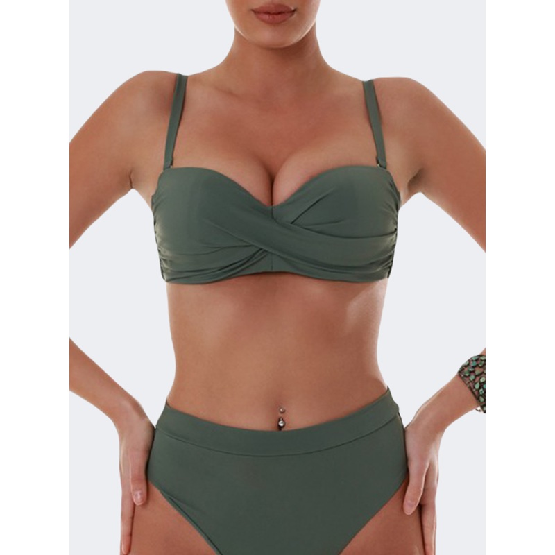 Blue Point Ecup Women Beach Bra Khaki