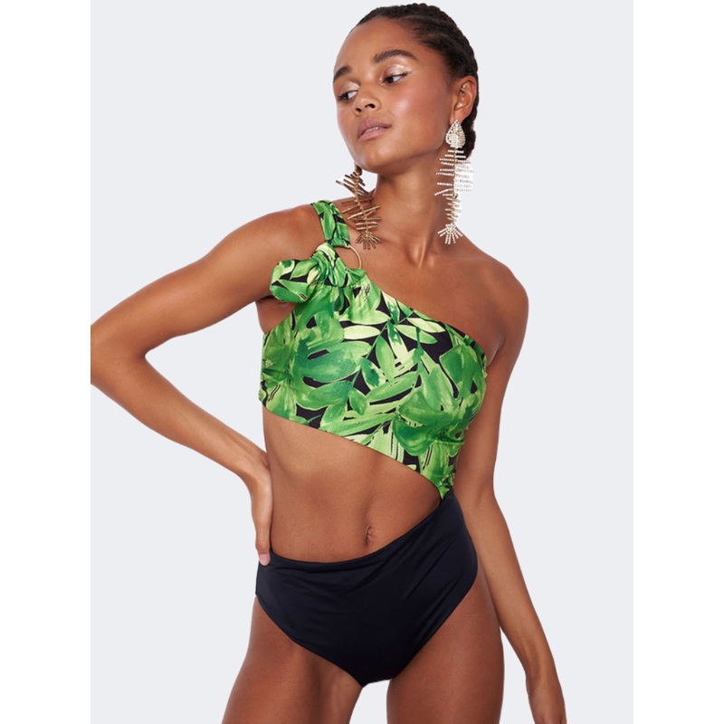 Blue Point Party Reinforcement Women Beach Monokini Lime