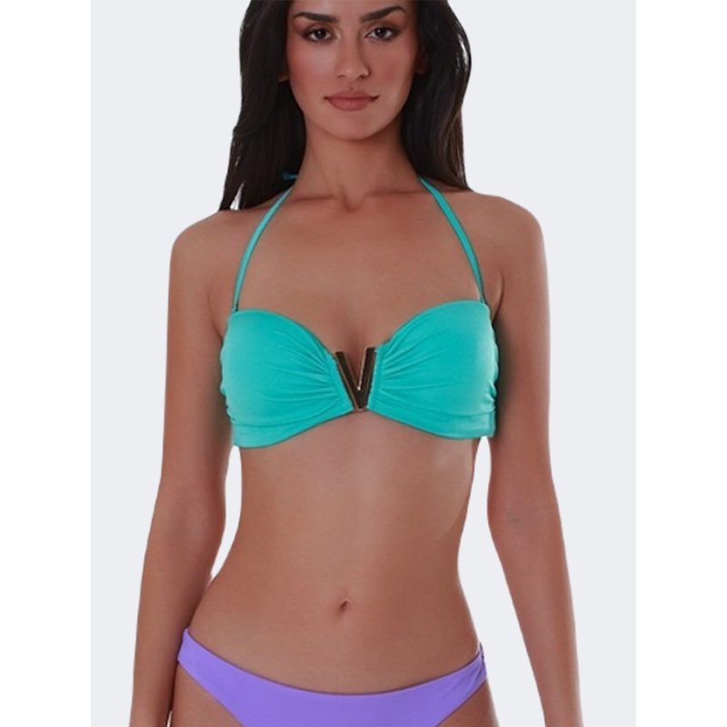Blue Point Synthetic  Women Beach Bra Petrol