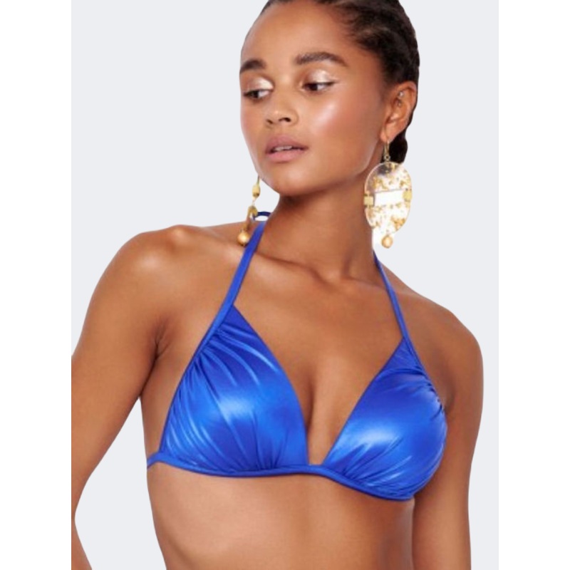 Blue Point Traingle Women Beach Bra Royal Blue