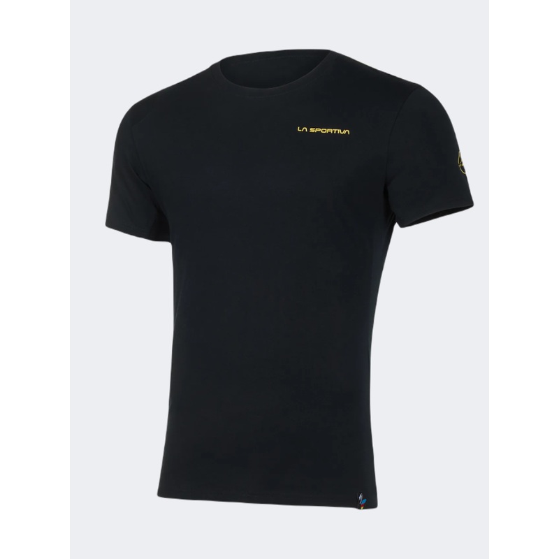 La Sportiva Back Logo Men Climbing T-Shirt Black/Yellow