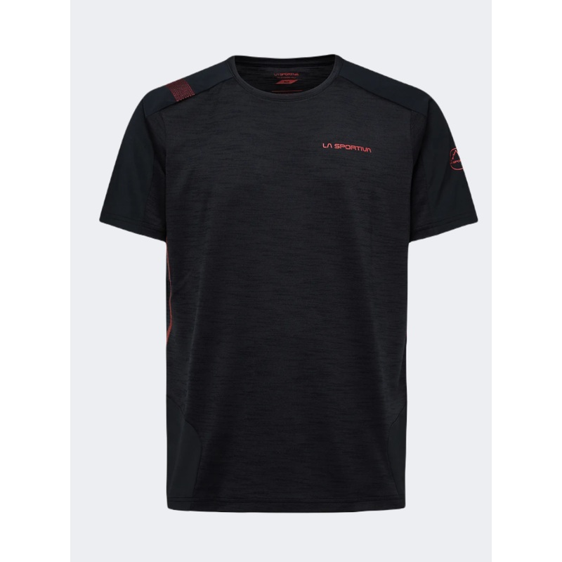 La Sportiva Compass Men Hiking T-Shirt Black/Cherry Tomato