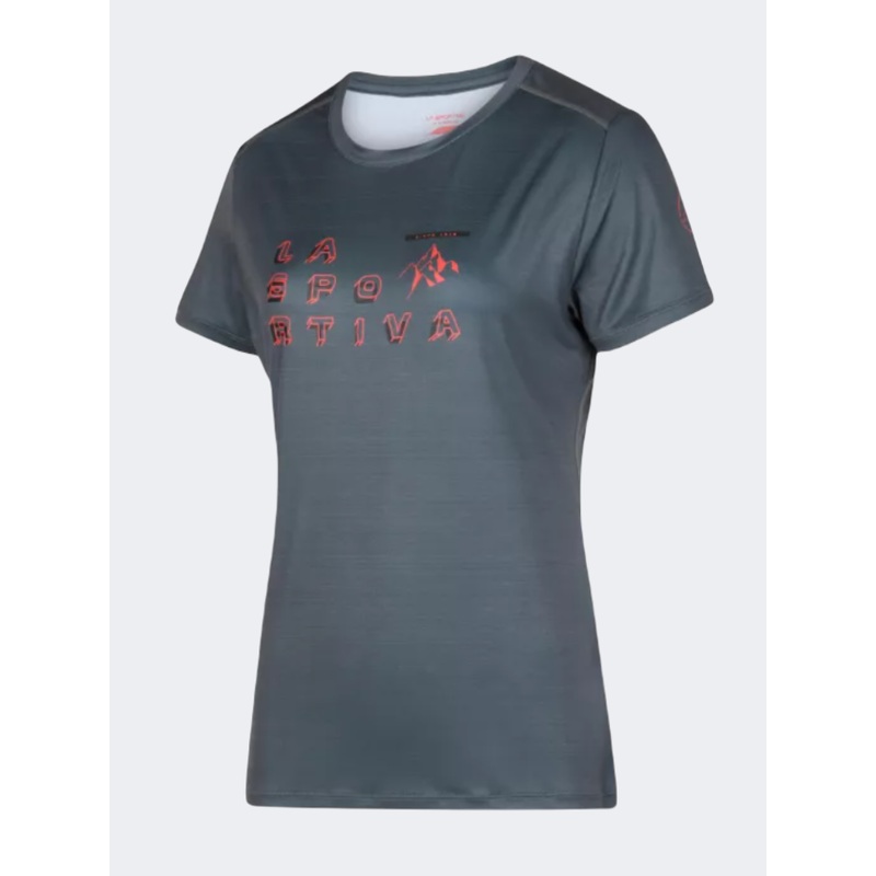La Sportiva Raising Women Hiking T-Shirt Carbon/Cherry
