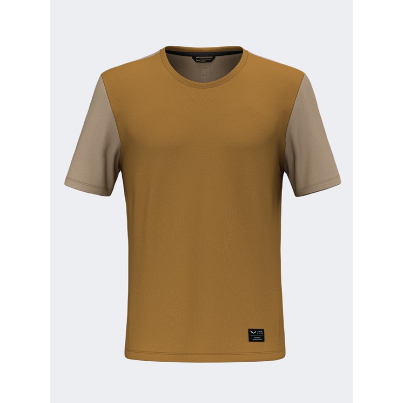 Salewa Fanes Dry Men Hiking T-Shirt Brown Golden