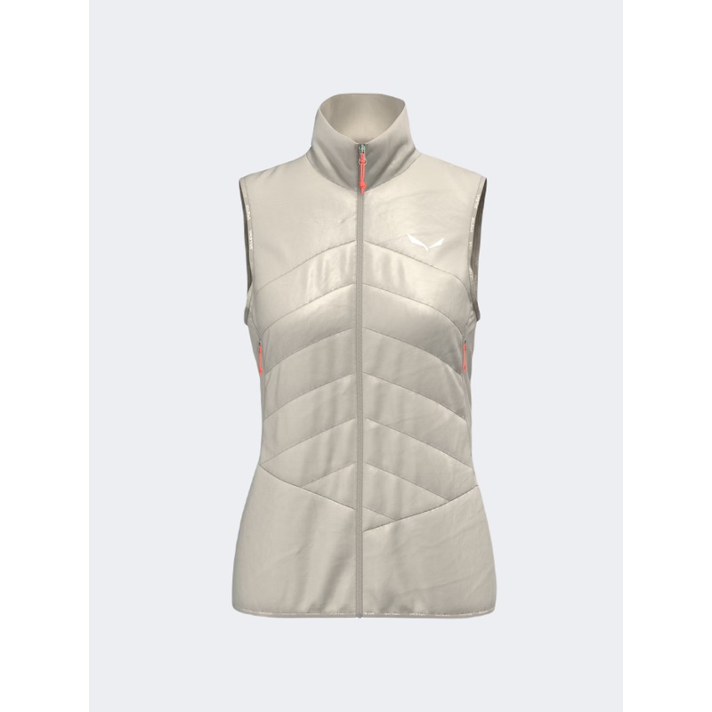 Salewa Ortles Hybrid  Women Hiking Vest Beige Oatmeal