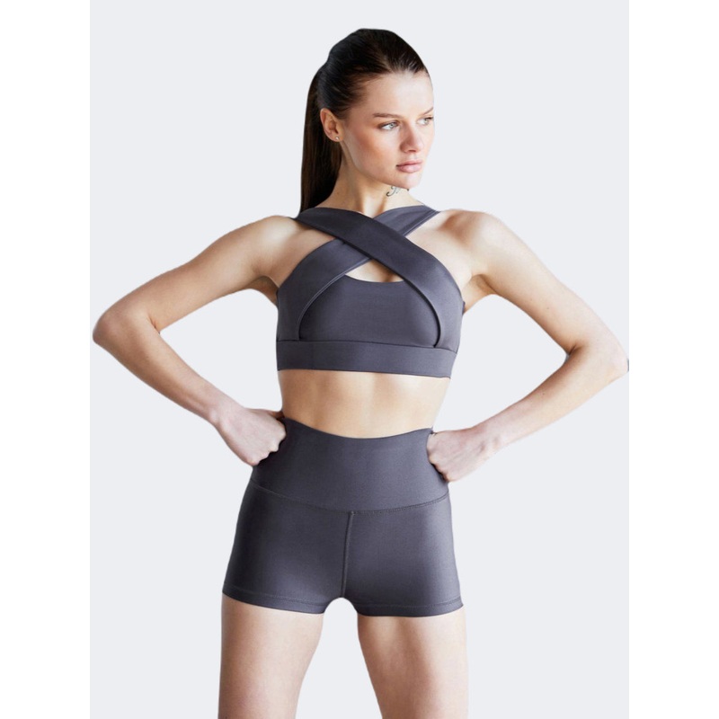 Oil And Gaz Biker Women Lifestyle Short Anthracite