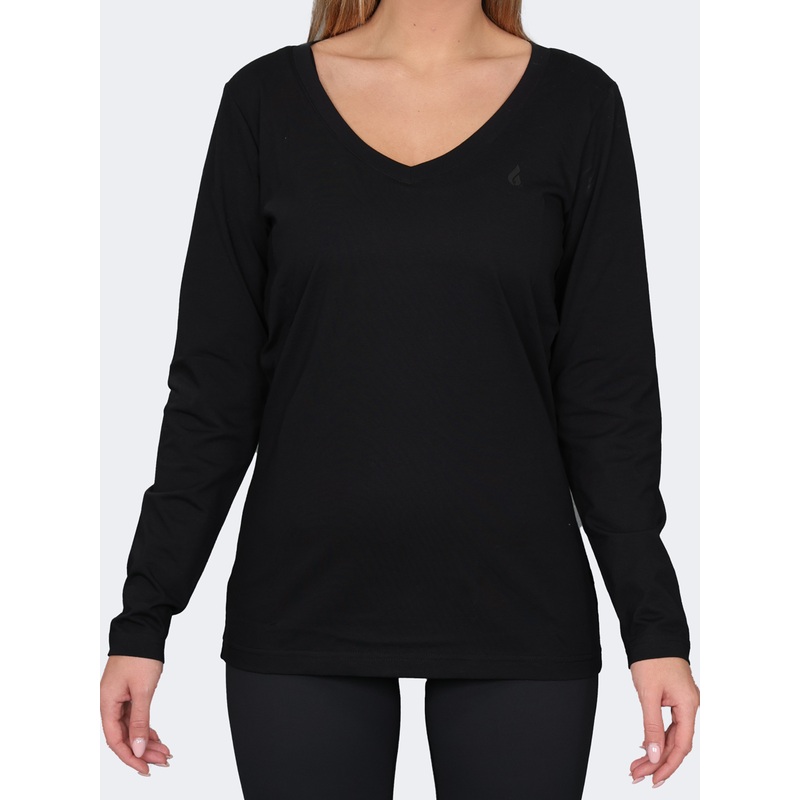 Oil And Gaz Elegant Women Fitness Long Sleeve Black