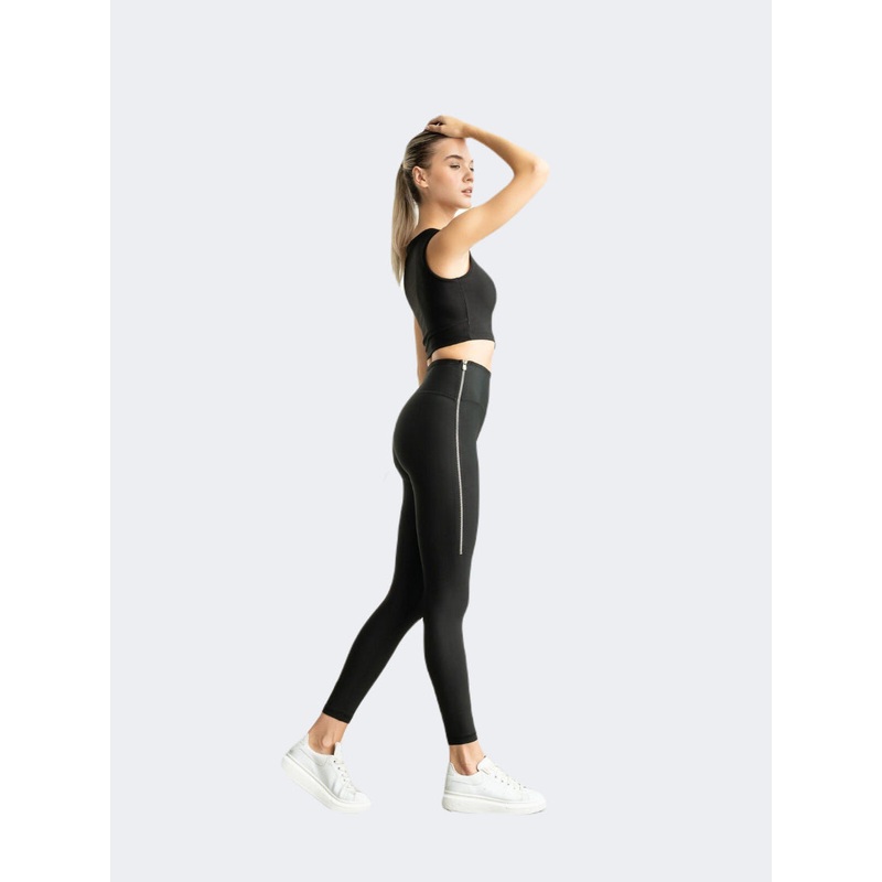 Oil And Gaz Plain Women Lifestyle Tight Black