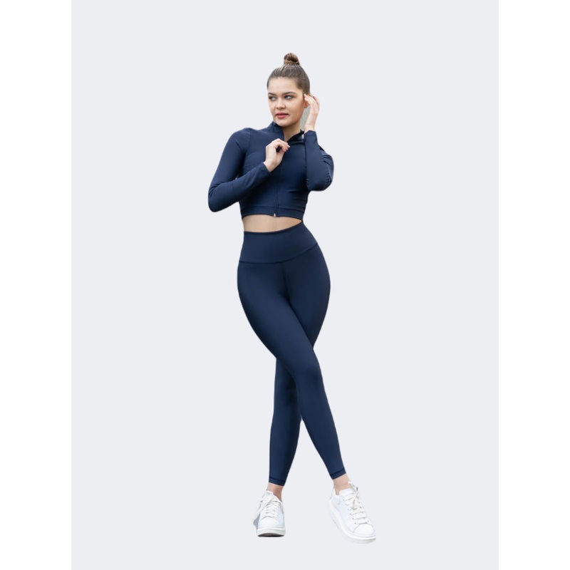 Oil And Gaz Plain Women Lifestyle Tight Navy Blue