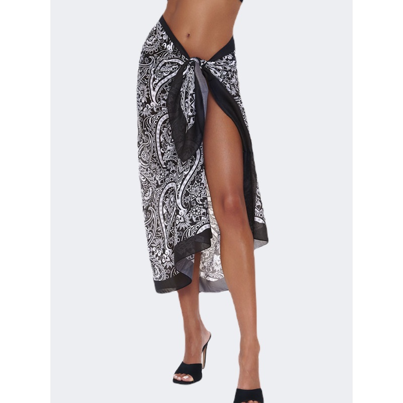 Blue Point Hippie Chic Women Beach Skirt Black/White/Grey