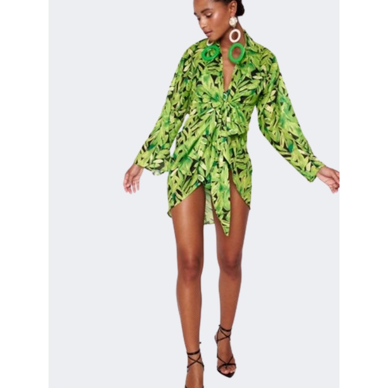 Blue Point Kimono Party Women Beach Dress Lime