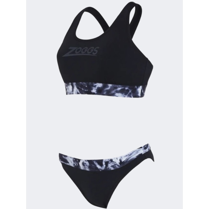 Zoggs Marble Actionback Women Swim Bikini Set Black/Grey