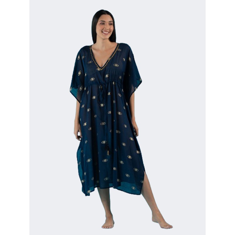 Amelie Comfort Women Beach Dress Navy Blue