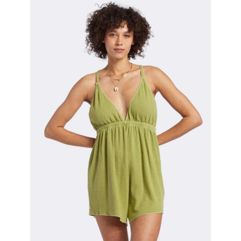 Billabong On Vacay Romper Women Lifestyle Overall Palm Green