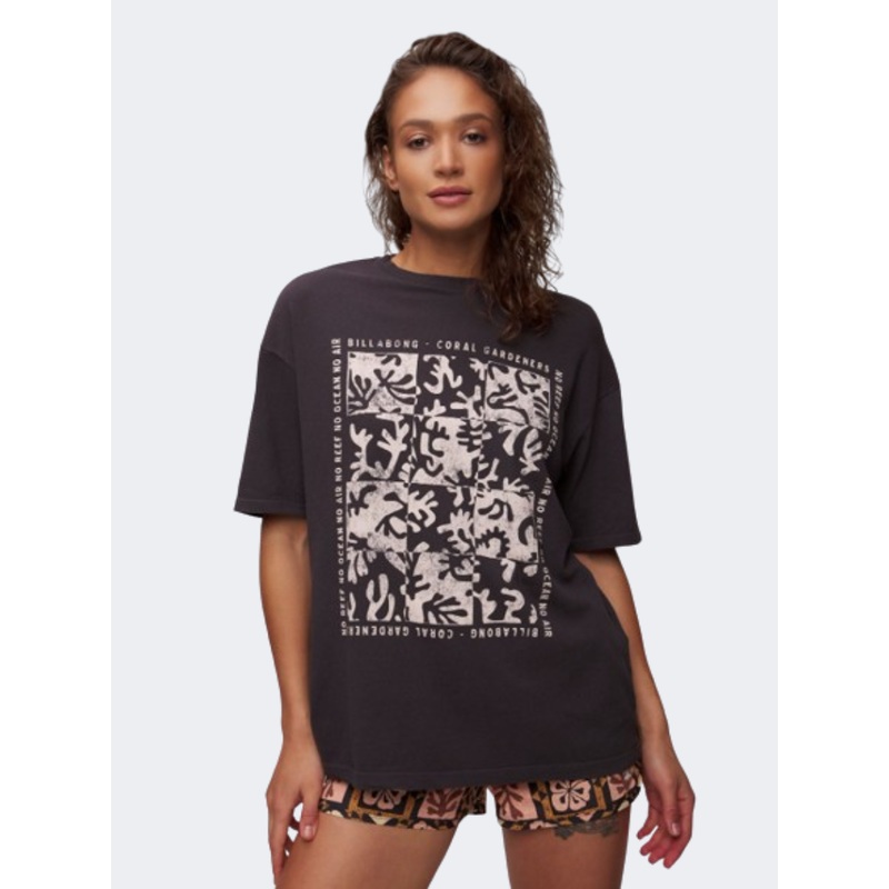 Billabong True Boy Coral Women Lifestyle T-Shirt Black Sands