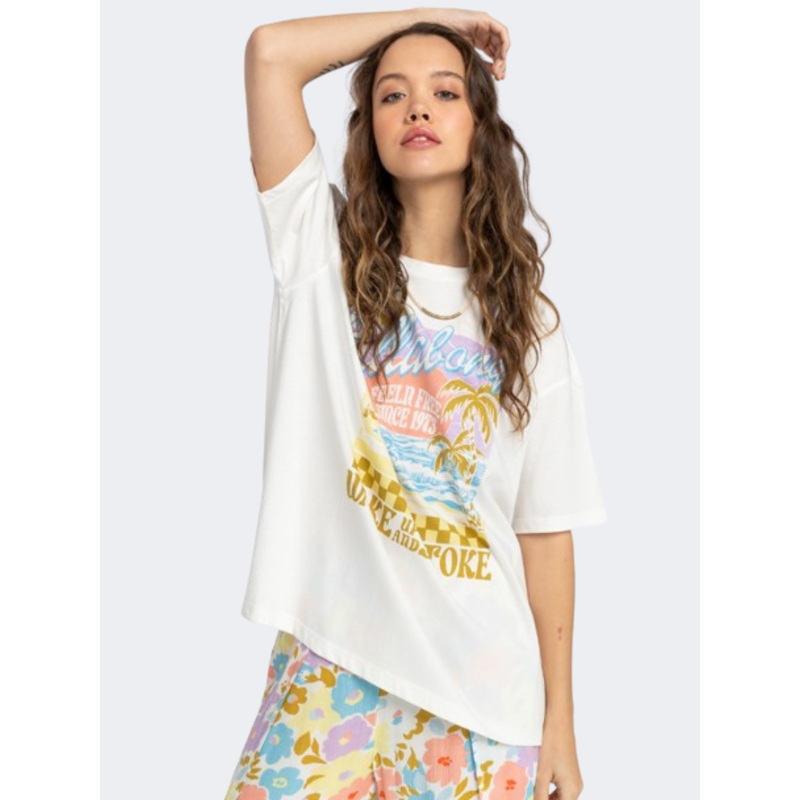 Billabong Wake Up And Stoke Women Lifestyle T-Shirt Salt Crystal