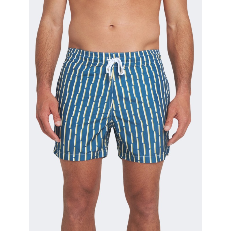 Sea You Soon Spiaggia Men Beach Swim Short Sapphire Blue