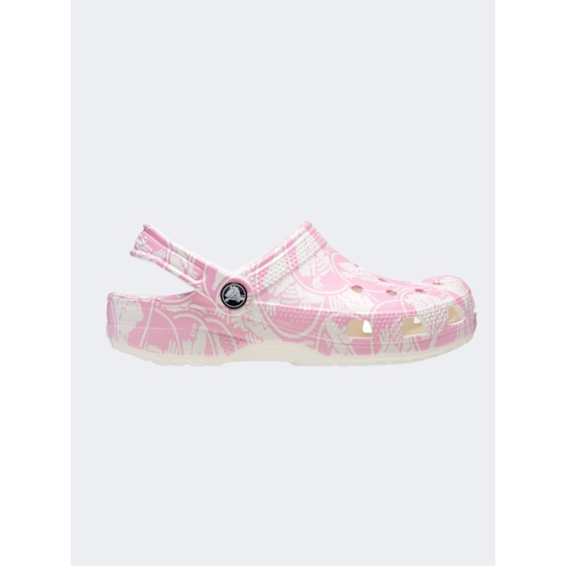 Crocs Classic Duke Print Clog Kids Lifestyle Slippers Pink Tweed