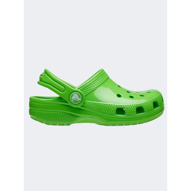 Crocs Classic Neon Highlighter Kids Lifestyle Slippers Green Slime