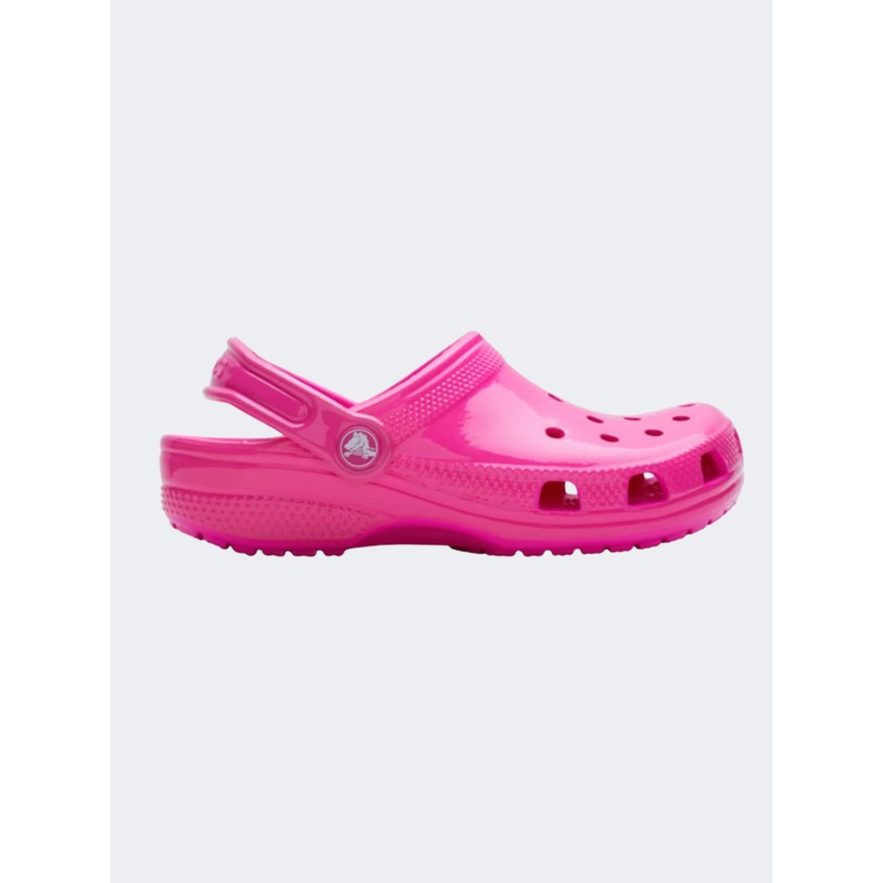 Crocs Classic Neon Highlighter Kids Lifestyle Slippers Pink Crush