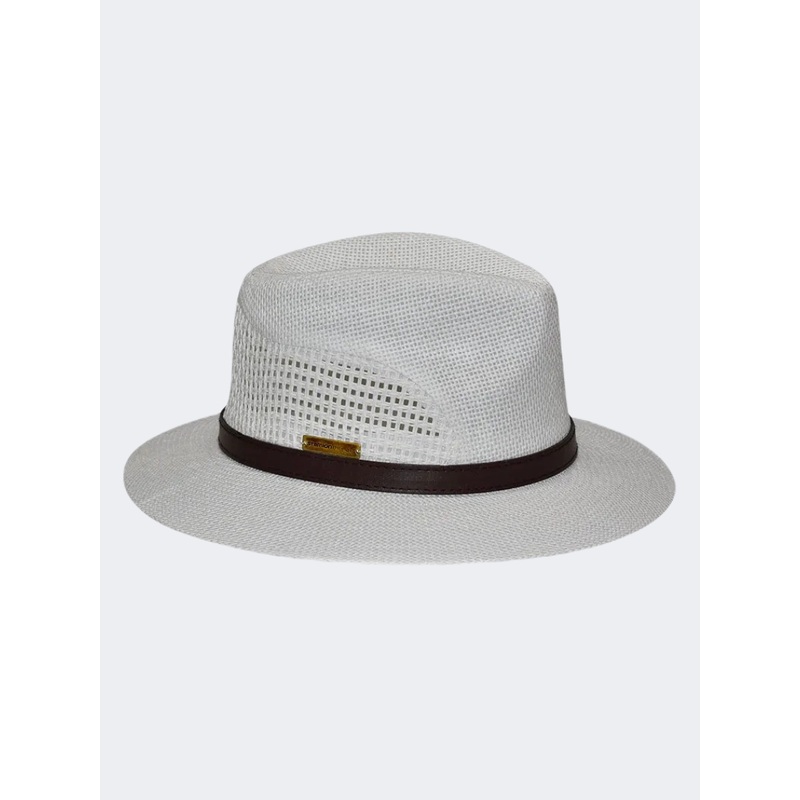 Stamion Peforated Men Beach Hat White