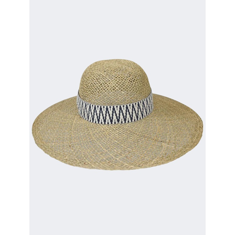 Stamion Wide Floppy Women Beach Hat Natural/Black