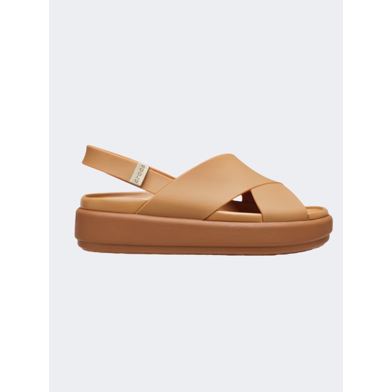Crocs Brooklyn Luxe Cross Strap Women Lifestyle Sandals Tan