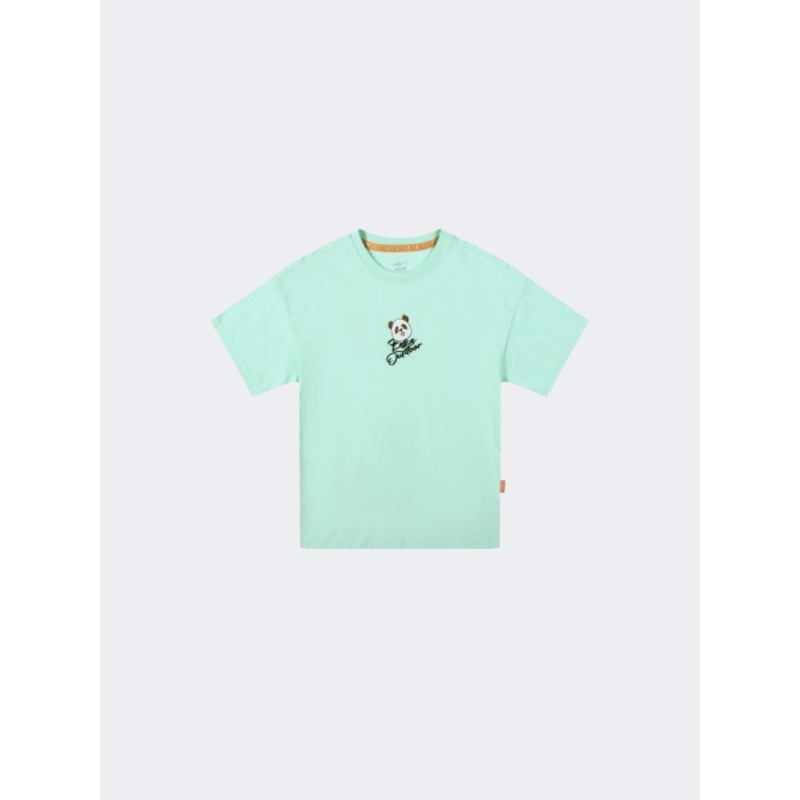 Erke Crew Neck Kids-Girls Lifestyle T-Shirt Green