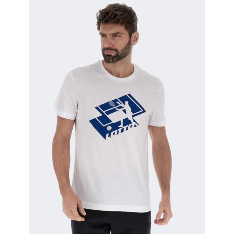 Lotto Tennis Club Men Lifestyle T-Shirt White/Navy Blue