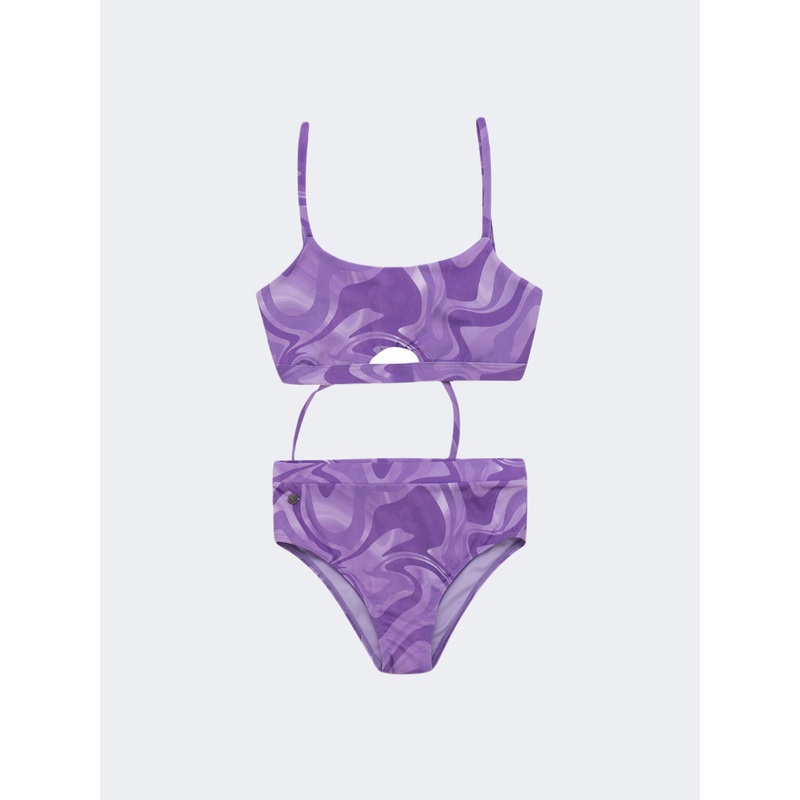 Offcorss Tie Kids-Girls Beach Bikini Set Purple