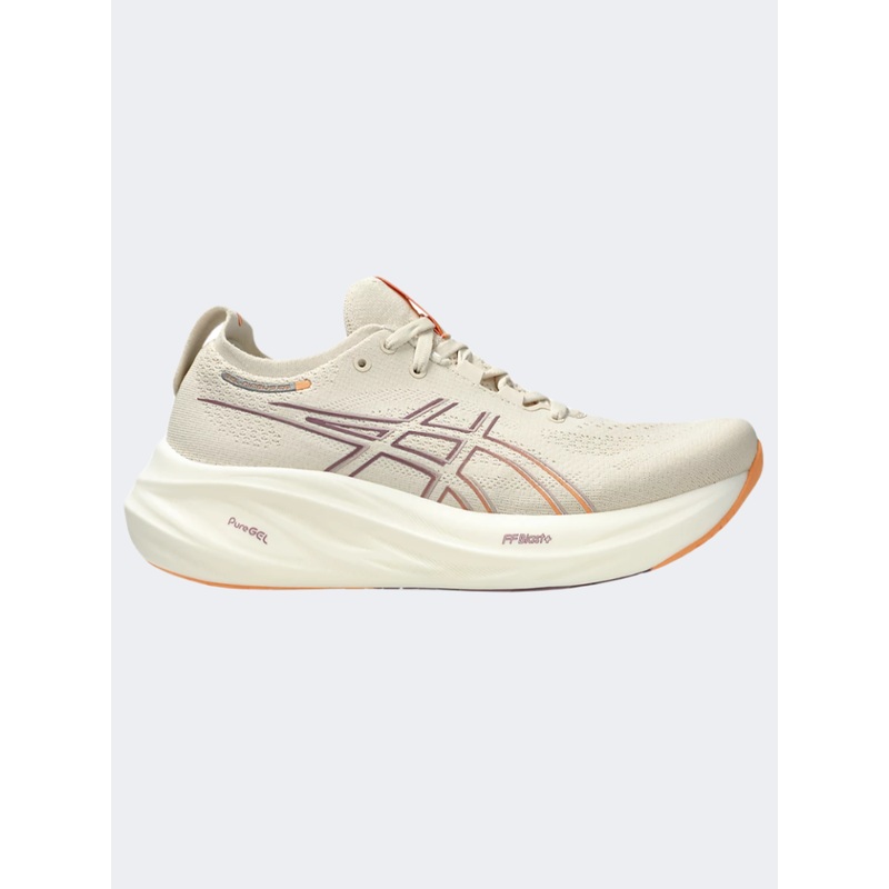 Asics Gel Nimbus 26 Women Running Shoes Oatmeal/Faded Orange
