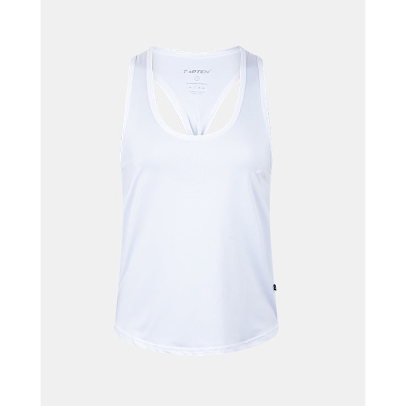 Oil And Gaz Trendy Fitness Plain Regular Fit Tank White