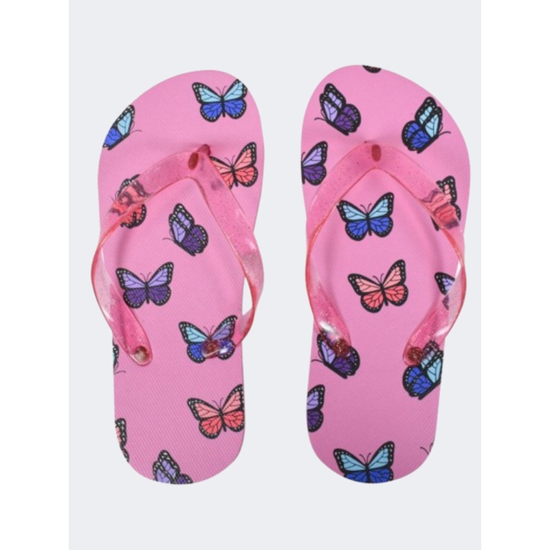 Stamion Butterflies Pe Girls Beach Slippers Pink