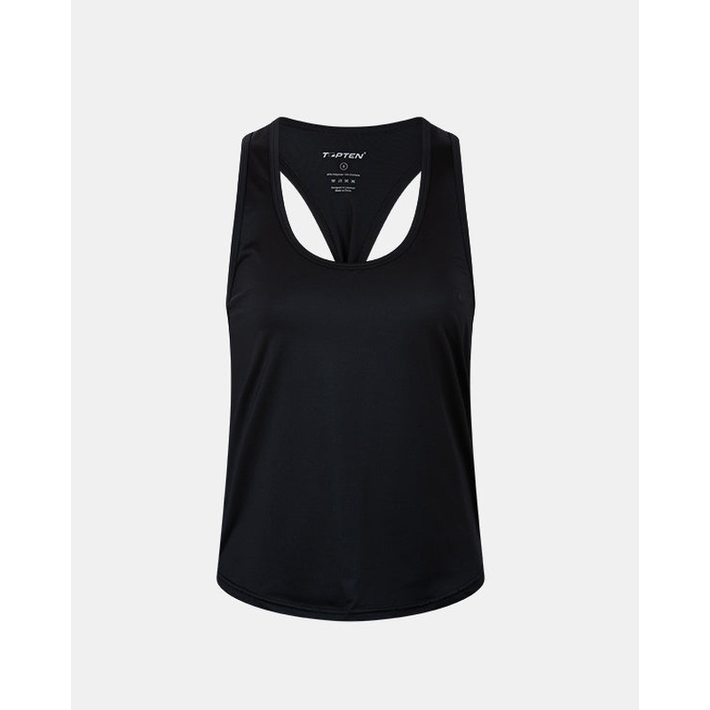 Top Ten Trendy Fitness Plain Regular Fit Tank Black