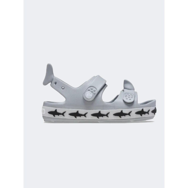 Crocs Crocband Cruiser Shark Kids Lifestyle Slippers Light Grey
