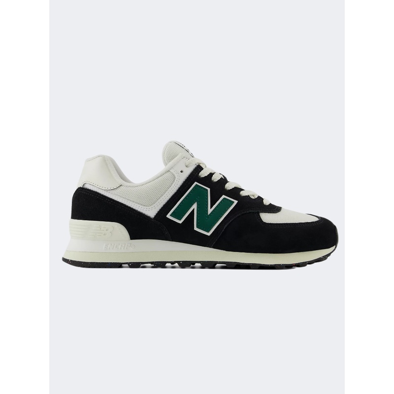 New Balance 574 Men Lifestyle Shoes Black/White/Green