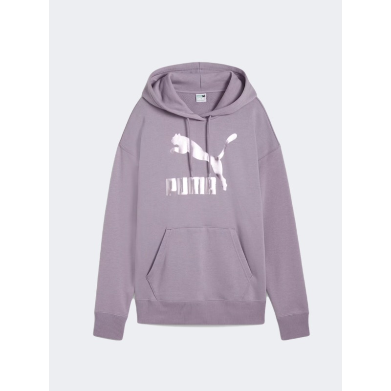 Puma Classics Shiny Logo Women Lifestyle Hoody Pale Plum
