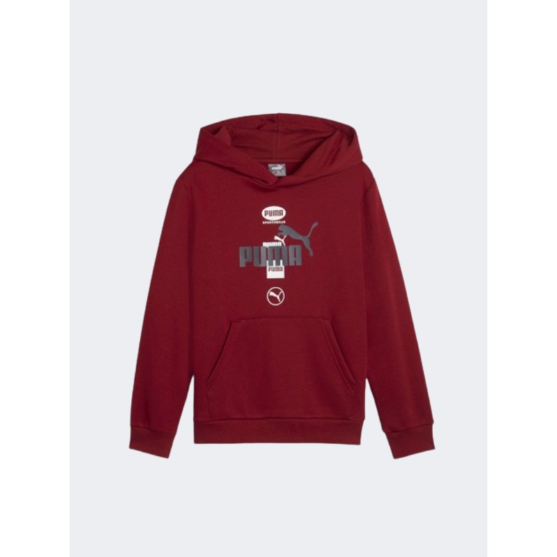 Puma Power Graphic Boys Training Hoody Intense Red
