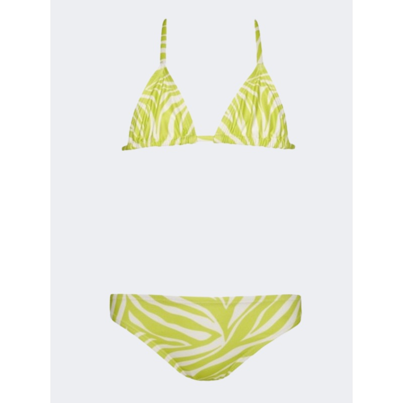 Blu 4U Zebra Girls Beach Bikini Set Lime/White