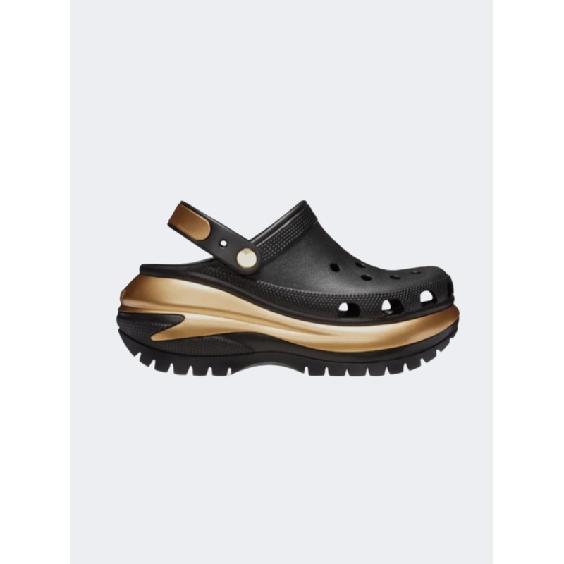 Crocs Mega Crush Metallic Clog Unisex Lifestyle Slippers Black/Gold