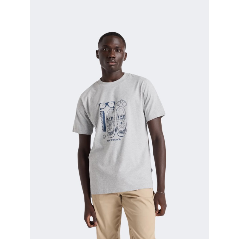 New Balance Essentials Graphic Men Lifestyle T-Shirt Athletic Grey