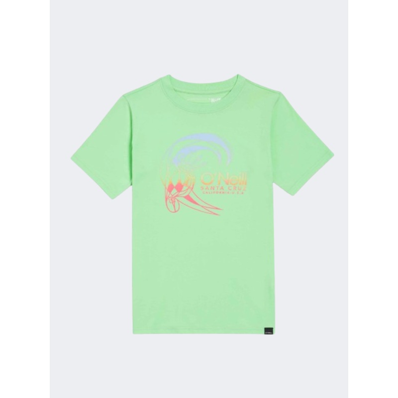 Oneill Circle Surfer Boys Beach T-Shirt Neon Green