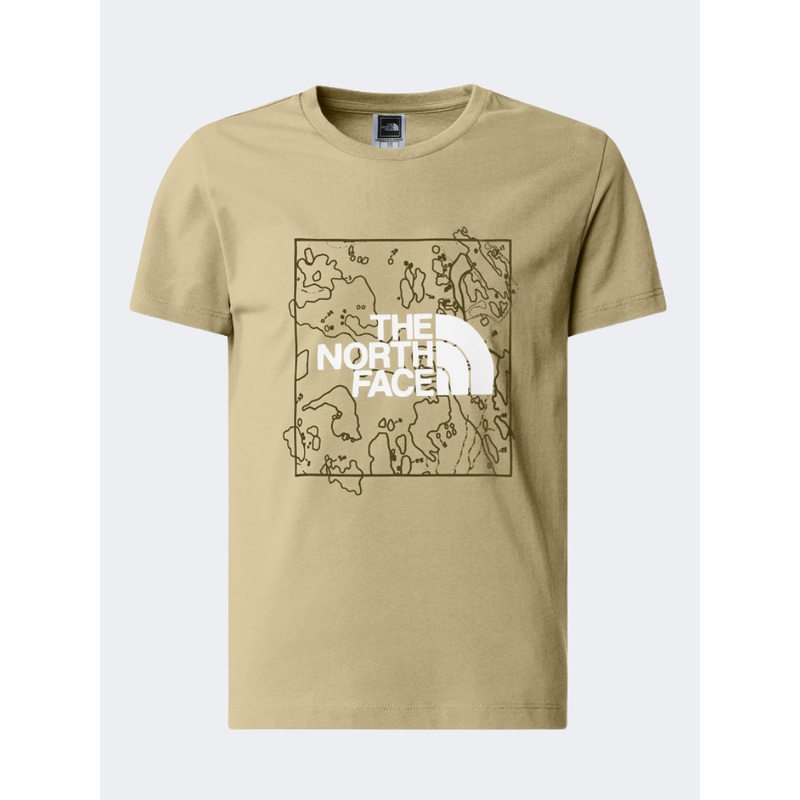The North Face New Graphic Kids Lifestyle T-Shirt Gravel/Forest Olive