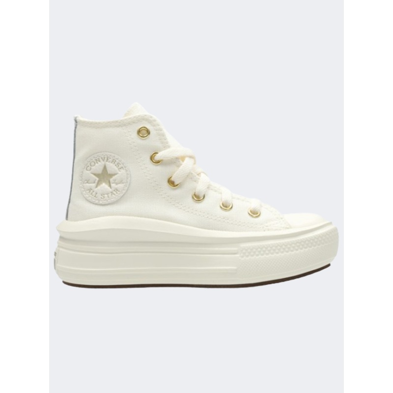 Converse Chuck Tylor All Star Move Crafted Fashion Ps-Girls Lifestyle Shoes Egret/Light Gold