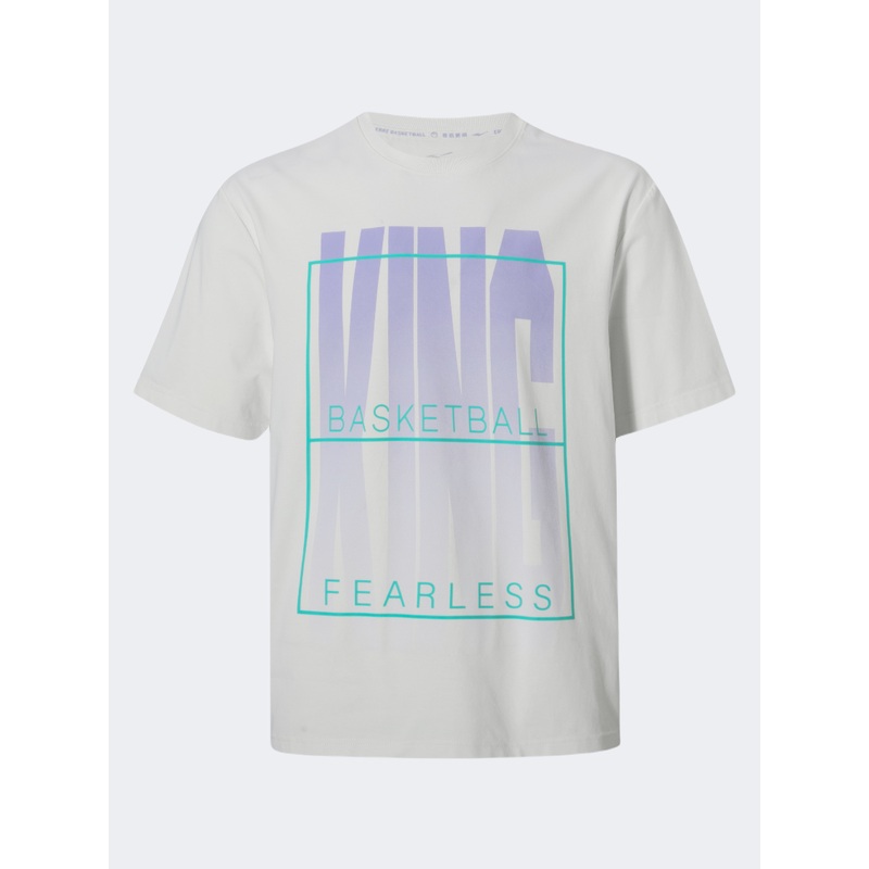 Erke Fearless King Men Basketball T-Shirt White/Violet/Green