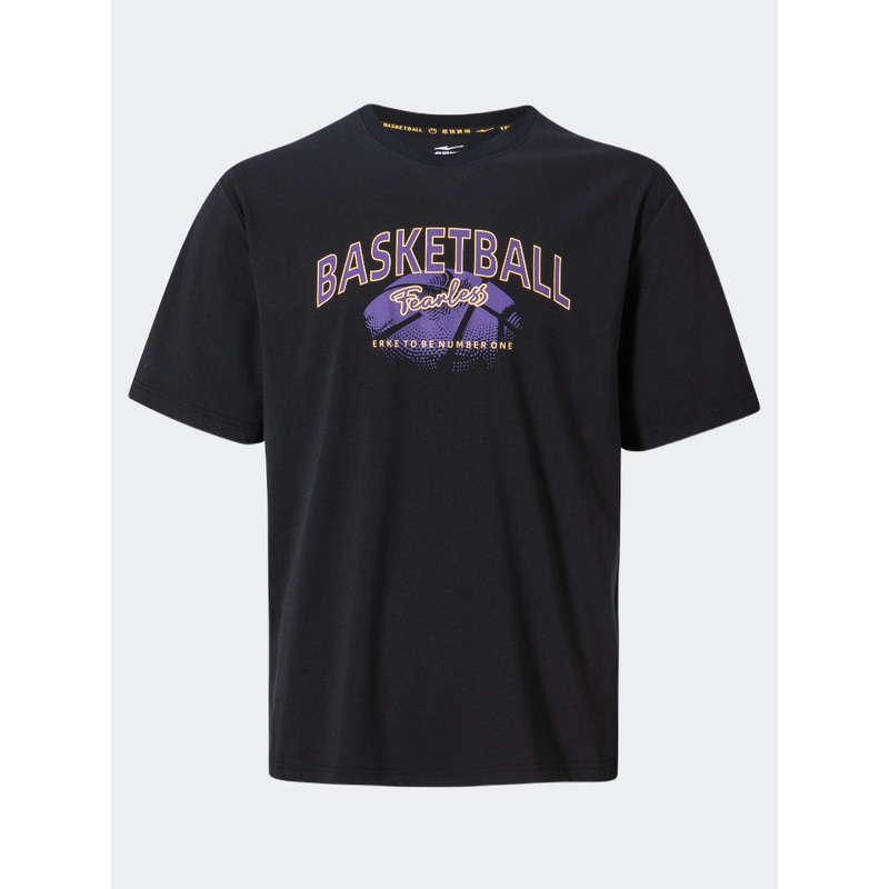 Erke Fearless Men Basketball T-Shirt Black/Violet